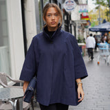 Cape Trench Coat - dark blue