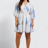 Floral Half‑Sleeve Dress