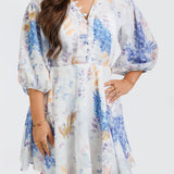 Floral Half‑Sleeve Dress