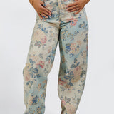 Floral Straight Jeans