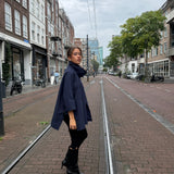 Cape Trench Coat - dark blue