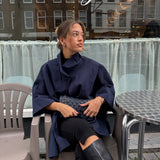Cape Trench Coat - dark blue