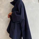 Cape Trench Coat - dark blue