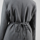 Tie Detail Blazer Twin Set – Grey