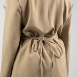 Tie Detail Blazer Twin Set – Beige