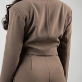 Cropped Blazer Twin Set – Taupe
