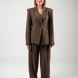 Cross Over Trousers - Brown