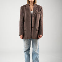 Fur Touch Blazer – brown