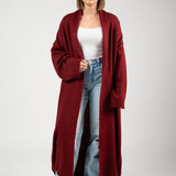 Cozy Longline Cardigan – burgundy