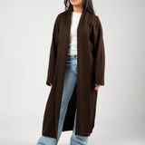 Cozy Longline Cardigan – dark brown