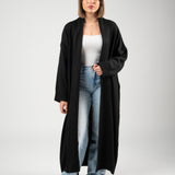 Cozy Longline Cardigan – black