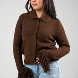 Fringe Flow Cardigan – Brown