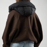 Contrast Hoodie Jacket – brown/black