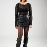 See Through Lace Top – Black