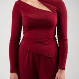 Wide Leg Twin Set – Burgundy