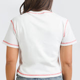 Cropped Heart Tee - White