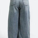 Textured Straight Jeans - Blue