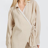 Lace Wrap Twin Set – Beige