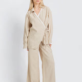 Lace Wrap Twin Set – Beige