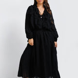 Ruffle Twin Set Skirt – Black