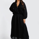Ruffle Twin Set Skirt – Black