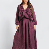 Ruffle Twin Set Skirt – Burgundy