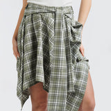 Ruffle Tie-around Skirt - Green