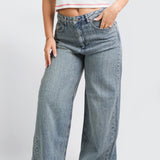Textured Straight Jeans - Blue