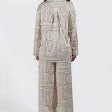 Wide‑Leg Detailed Twin Set - Cream