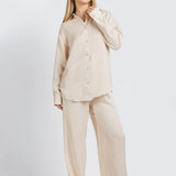 Wide‑Leg Twin Set - Beige