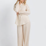 Wide‑Leg Twin Set - Beige