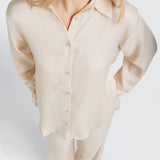 Wide‑Leg Twin Set - Beige