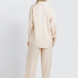 Wide‑Leg Twin Set - Beige