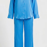 Wide‑Leg Twin Set - Blue