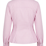 Checkered Wrap Blouse - Pink