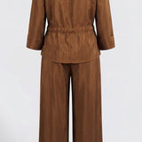 Zip‑Up Twin Set - Brown