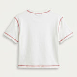 Cropped Heart Tee - White
