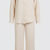 Wide‑Leg Twin Set - Beige