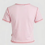 Cropped Heart Tee - Pink