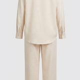 Wide‑Leg Twin Set - Beige