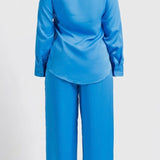 Wide‑Leg Twin Set - Blue